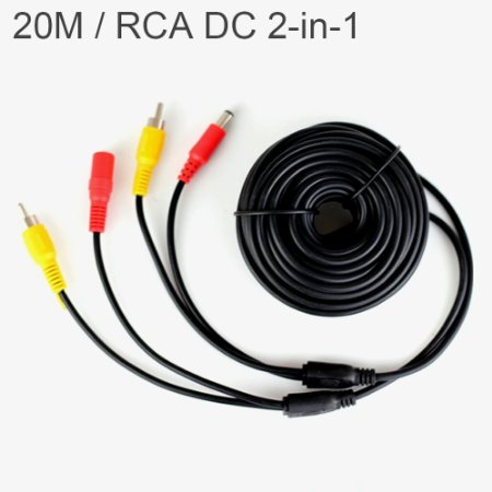 65FT Backup Camera Video Extension Cable for Truck Backup Camera, E-KYLIN RCA Power 2-in-1 Video Cable for CCTV Security Monitor, Truck Bus Trailer Reverse Car Parking Camera (20 Meters)