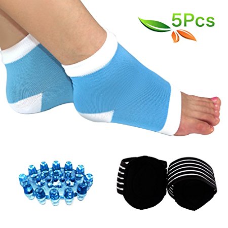 HLYOON H02 Plantar Fasciitis, Arch, Heel & Ankle Support Feet Health Orthotic Device Kit -5PCS Foot Massager , Plantar Fasciitis Sock, Arch Support