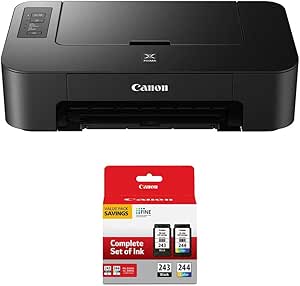 Canon PIXMA TS202 Inkjet Printer with PG-243 Black, CL-244 Color Ink Cartridges