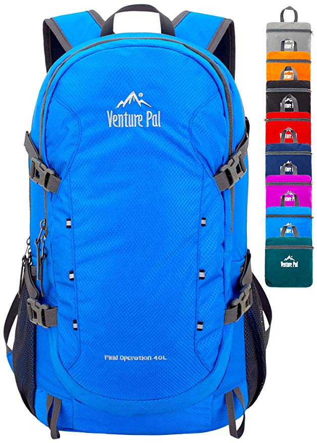 Venture Pal 40L Lightweight Packable Backpack with Wet Pocket - Durable Water Resistant Travel Hiking Camping Outdoor Daypack for Women Men