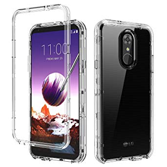 BENTOBEN LG Stylo 4 Phone Case, LG Stylo 4 Plus Case, LG Q Stylus Case, Transparent Clear Heavy Duty Full Body Shockproof 3 in 1 Hard PC Soft TPU Scratch Resistance Protective Phone Cover, Clear