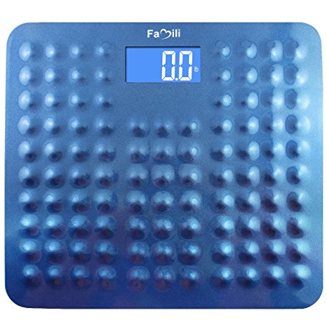 Famili Non Slip Accurate Digital Body Weight Bathroom Scale, 400lb/180kg, Blue (Blue-Upgraded Version)
