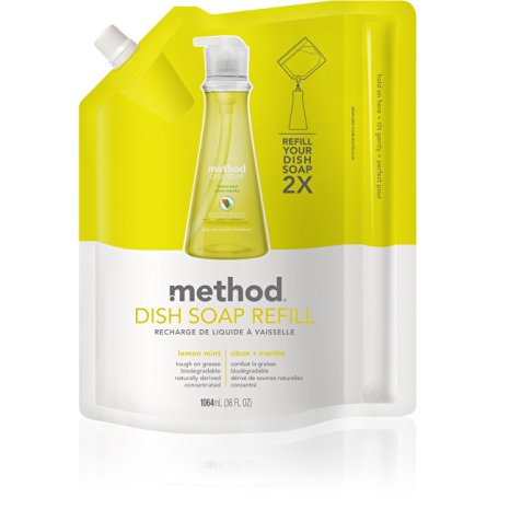 Method Gel Dish Pump Refill, Lemon Mint, 36 Ounce