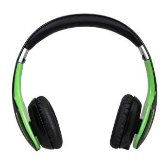 AUSDOM M07s 2016 Version Foldable Over-Ear Bluetooth Headphones Wireless Wired Audio Streaming Headsets with Microphone for iPhone Mac Laptop Galaxy BlackGreen