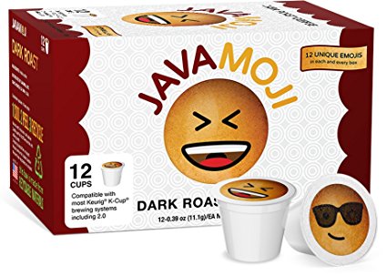 JavaMoji, Emoji K-Cup Pods, Dark Roast Coffee, 100% Recyclable, 12 Count