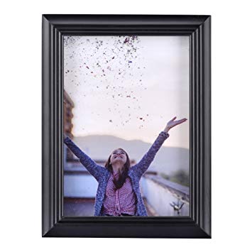 RPJC 4x6 inch Picture Frames Made of Solid Wood High Definition Glass for Table Top Display and Wall Mounting Photo Frame Black