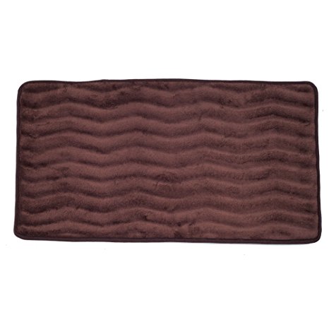 Lavish Home Memory Foam 24 by 60-Inch Bath Mat, Chocolate, X-Long