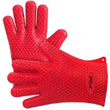 Oven Mitts Gloves Heat Resistant Silicone BBQ Grilling Gloves for Cooking Baking Barbecue Smoking and Potholder
