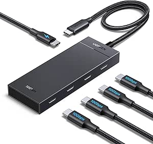 UGREEN Powered USB C Hub, PD 100W 10Gbps 5 in 1 USB C 3.2 Adapter with 4 USB-C 3.2 & 100W PD Ports, USB C Splitter for MacBook Pro/Air, iPad Pro, iPhone 15/15 Pro Max, Surface, PC, Laptops and More