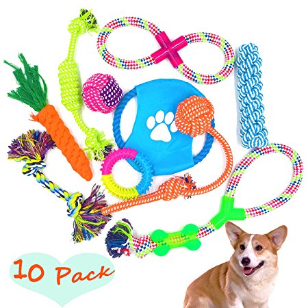 Dog Rope Toys 10/6/4 Set Pack Variety Pet Toy For Medium to Small Doggie FIRIK