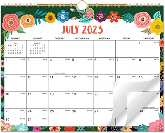 2023-2024 Wall Calendar - 18 Monthly Wall Calendar 2023-2024, 14.8" x 11.6", Jul. 2023 - Dec. 2024, Twin-Wire Binding, Hanging Hook, Blocks and Julian Dates