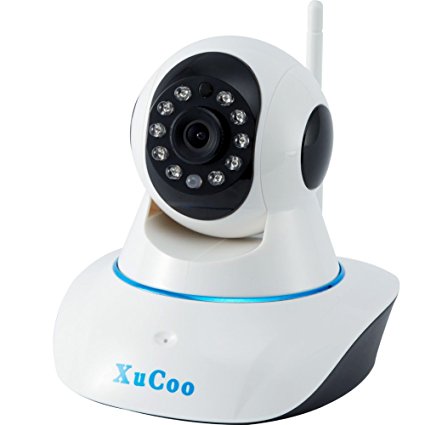 XuCoo HD 720P WiFi IP/Network Camera Video Baby Monitor,Home WiFi Security Cameras, Built-in Microphone Two-Way Audio and Day/Night Vision Pan/Tilt SD Card Slot Alarm.