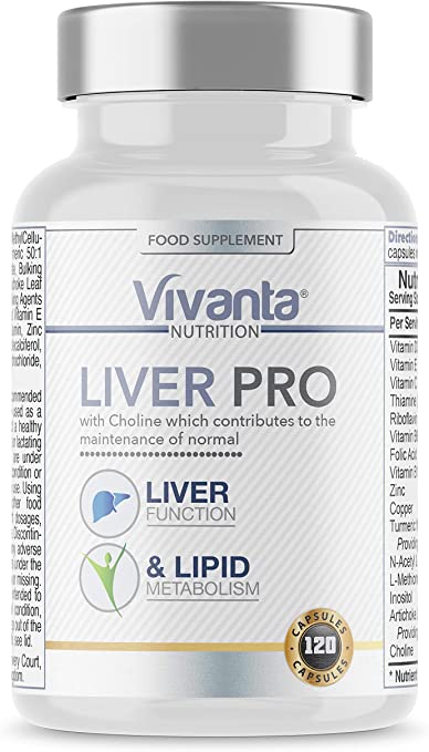 Liver Pro (120 Capsules) - with Choline to Support Normal Liver Function and Riboflavin for Oxidant Protection - Suitable for Vegetarians