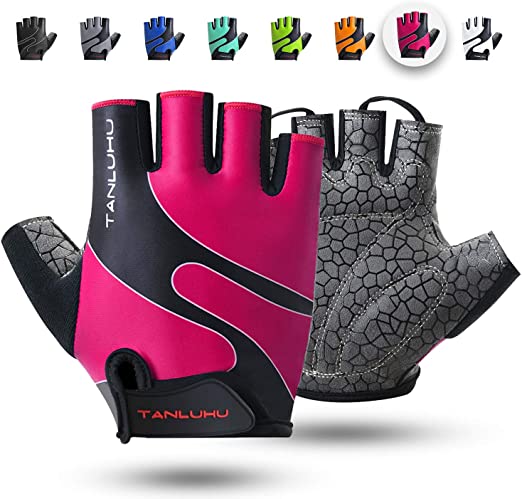 Tanluhu Cycling Gloves/Bike Gloves Half Finger Road Riding Gloves,Light Anti-Slip Shock-Absorbing Biking Gloves for Men and Women