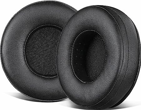 SOULWIT Professional Replacement Earpads Cushions for Skullcandy Hesh & Hesh 2 Wireless Over-Ear Headphones, Ear Pads with Softer Leather, Noise Isolation Foam, Added Thickness (Black)