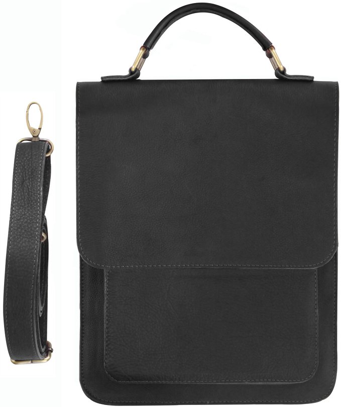 Leather Messenger Bag - 13" Vertical Laptop Briefcase Shoulder Slingbag