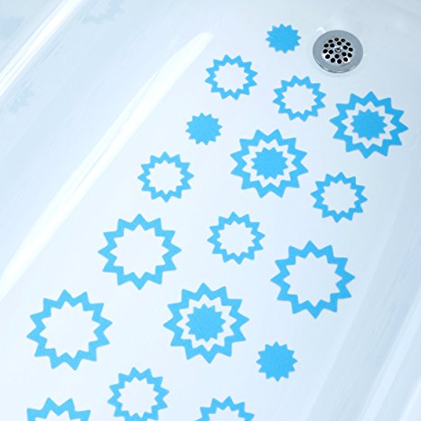 Adhesive Starburst Bath Treads - Blue, 21 Count