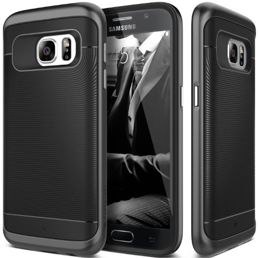 Galaxy S7 Case, Caseology® [Wavelength Series] Textured Pattern Grip Cover [Black] [Shock Proof] for Samsung Galaxy S7 (2016) - Black