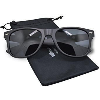 WHCREAT Wayfarer Unisex Polarized Sunglasses Spring Hinge Matte Frame UV 400 Protection Lens (Mirror Coloured Lens Available)