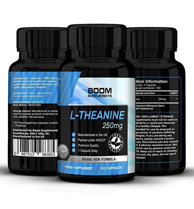 L Theanine 250mg Max Strength | 120 L Theanine Capsules | Full 30 Day Money Back Guarantee | Manufactured in The UK