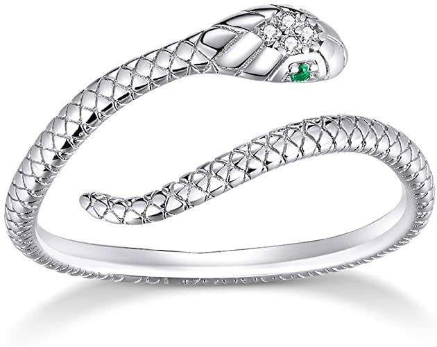 BAMOER 925 Sterling Silver Unique Design Open Band Ring, Platinum Plated Elegant Rings for Girl for Women