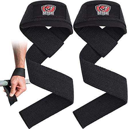 Senshi Japan Weight Lifting Straps - Padded Grip Support Straps For Deadlifts, Squats, Rows, Barbells, etc. Non Slip