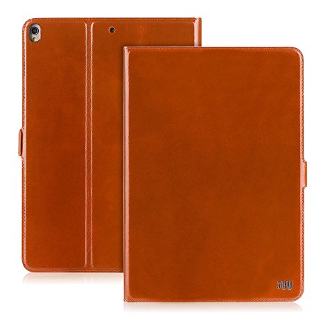 iPad Pro 10.5 Case, FYY 100% Handmade Genuine Leather Case with Kickstand Function for iPad Pro 10.5 Brown