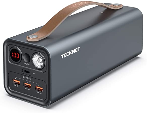 TECKNET Portable Laptop Charger , 42000mAh/155Wh , 110V/150Watt AC Oulet (Peak 300W) Pure Sine Wave , PD 45W, QC 3.0 USB Ports Laptop Power Bank, Emergency Power Station Battery Backup for Home Outdoor Travel Camping RV Adventure