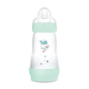 MAM Easy Start Anti-Colic Babyflasche (260 ml), Milchflasche für die Kombination mit dem Stillen, Baby Trinkflasche mit Bodenventil gegen Koliken & Sauger Größe 1, 0  Monate, Wal