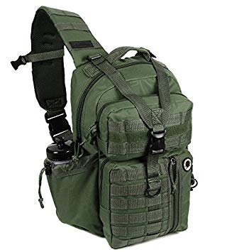 Mens Tactical Gear Molle Hydration Ready Sling Shoulder Backpack Daypack Bag