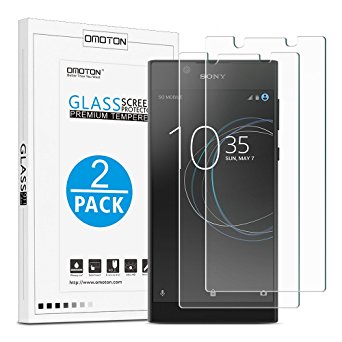 Sony Xperia L1 Screen Protector, OMOTON [2 Pack] Tempered Glass Screen Protector with [2.5D Round Edge] [9H Hardness] [Crystal Clearity] [Scratch-Resistant] [No-Bubble] for Sony Xperia L1