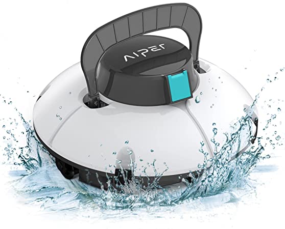 AIPER Cordless Robotic Pool Cleaner, Pool Vacuum with Dual-Drive Motors, Self-Parking Technology, Lightweight, Perfect for Above-Ground/In-Ground Flat Pools up to 35 Feet (Lasts 50 Mins)- Seagull 600