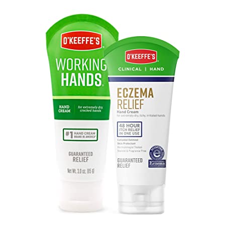 O'Keeffe's Working Hands Hand Cream 3oz Tube and O'Keeffe's Eczema Relief Hand Cream, 2 oz Tube