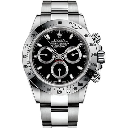 Rolex Cosmograph Daytona Stainless Steel Watch 116520 Black Dial