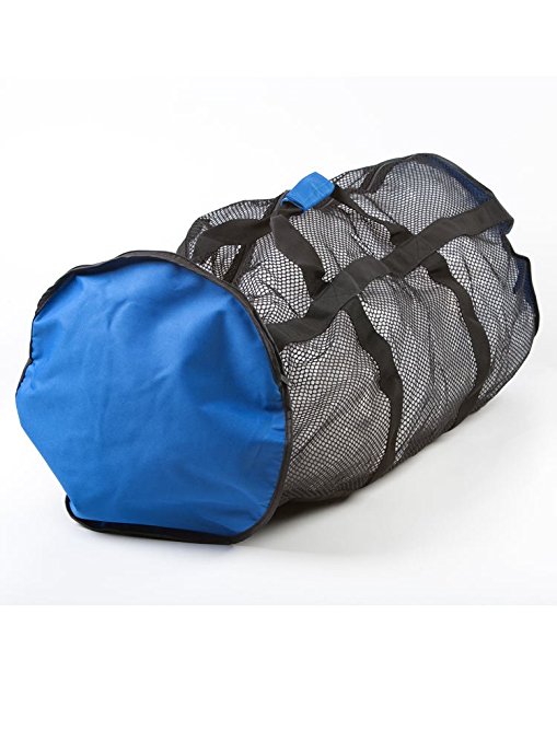 Mesh Nylon Duffel Bag with Zip-Away Pocket for Snorkel or Dive Gear