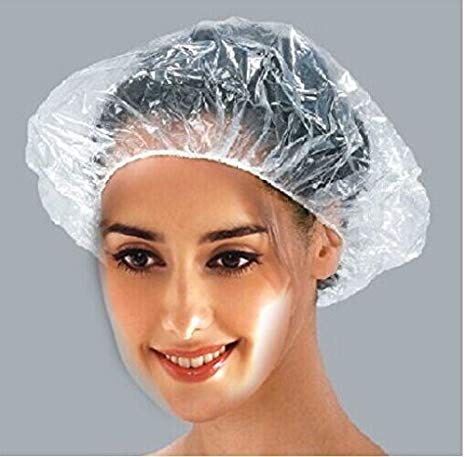 Disposable Shower Cap,100 Pcs Plastic Shower Caps Large Elastic Bath Cap For Women Spa,Home Use,Hotel and Hair Salon