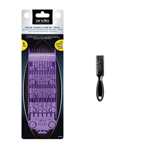 Andis Magnetic Guide Comb Set, Classic Barber Blade Brush