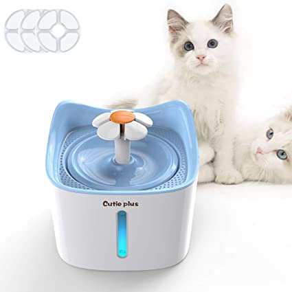 N A Pet Fountain Cat Water Dispenser with 3 Replacement Filters for Cats and Small and Medium Dogs (Blue)