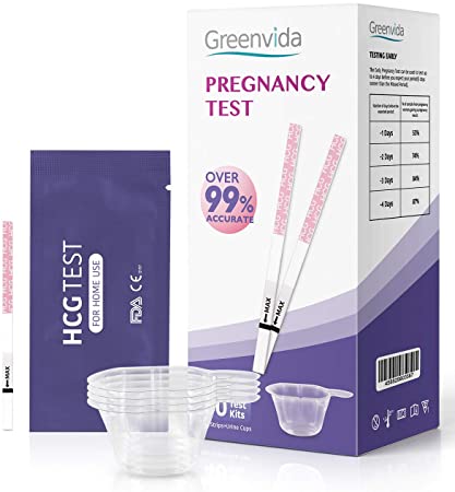Pregnancy Test Strips with 40 Free Urine Cups, 40 HCG Test Strips Kits for Early Home Detection Pregnancy, Easy to Use, Reliable and Quick, Clear HCG Pregnancy Test (40 Counts)