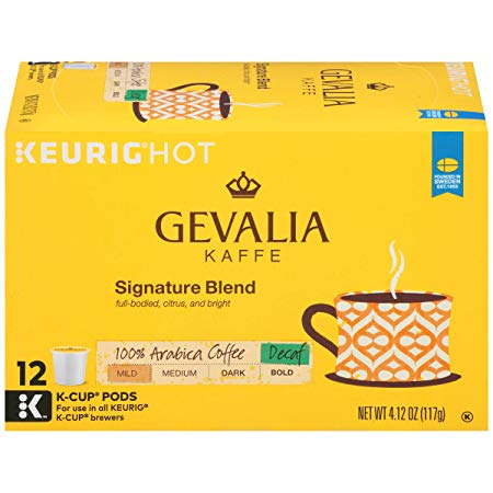 Gevalia Decaf Mild Signature Blend Keurig K Cup Coffee Pods (12 Count)