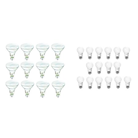 Philips 12-Pack Soft White 65-Watt BR30 Indoor Flood Light Bulbs   Philips LED Non-Dimmable 16 - Pack A19 Soft White Frosted Light Bulbs: 800-Lumen, 2700-Kelvin, 8.5-Watt (60-Watt Equivalent)