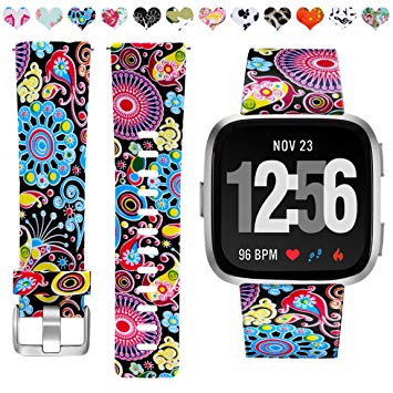 Maledan Bands Compatible with Fitbit Versa Women Men Large Small, Breathable Replacement Strap Accessories Wristbands Compatible with Fitbit Versa Watch