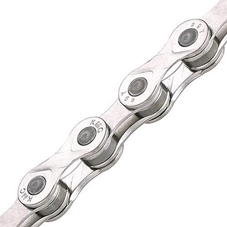 KMC e9 Silver Bicycle Chain, Silver, 136L