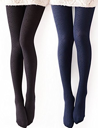 Vero Monte Women's Modal & Cotton Opaque Knitted Patterned Tights