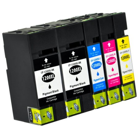 Kingway 5 Pack Compatible Pigment Ink Cartridge for Canon PGI-1200 XL PGI-1200XL PGI1200XL Compatible with Canon Maxify MB2320 MB2020 MB2350 MB2050 Printer