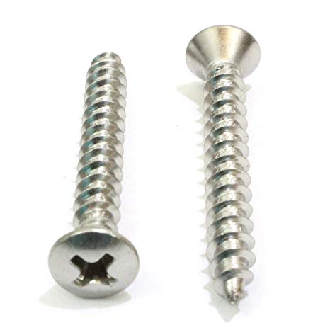 #8 x 1" Stainless Steel, (100pc) Oval Head Wood Screws 18-8 (304) Stainless, Choose Size & Type, by Bolt Dropper