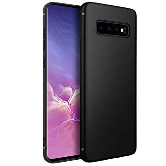 [Upgrade] EasyAcc Matte Black Case for Samsung Galaxy S10 Plus[Support Wireless Charging], Slim Fit TPU Phone Cases Ultra Thin Soft Back Protective Cover Compatible with Samsung Galaxy S10