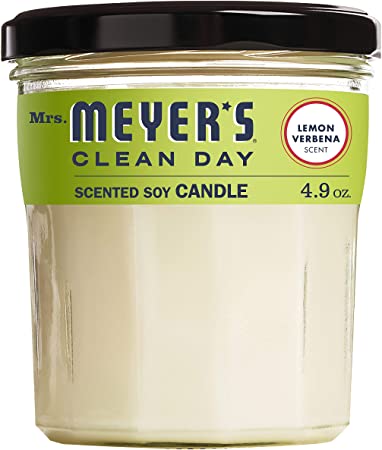 Mrs. Meyer's Merge Clean Day Scented Soy Candle, Lemon Verbena, Small, 4.9 Ounce