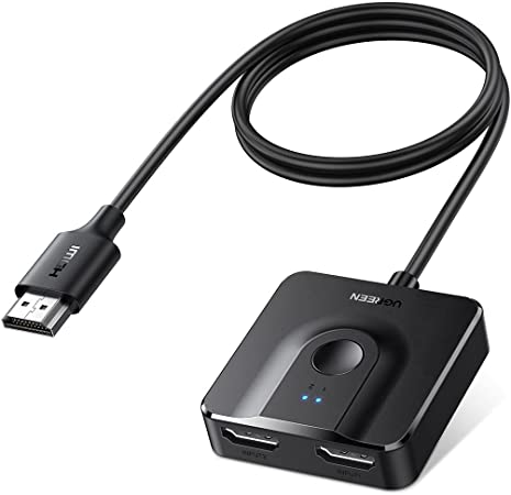 UGREEN HDMI Switch 2 In 1 Out 4K@60Hz HDMI Splitter für Laptop, PS5, PS4, Xbox, Chromecast,TV Box, Notebook, HDTV, Fernseher, Monitor, Projektor, VR usw.