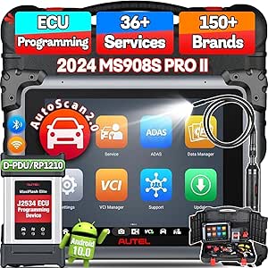 Autel MaxiSYS MS908S PRO II w/C$79 MV108S: 2024 J2534 ECU Programming Coding PMI Adaption, Level-Up of MK908 Pro MS908S PRO, Programming As MSUltra MS919 AutoScan 2.0 Active Test 36  Service AutoAuth